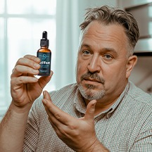 Man holding product